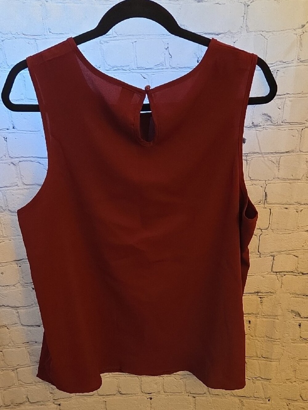 Shein Curve Deep Red Shell Top - Picture 2 of 4